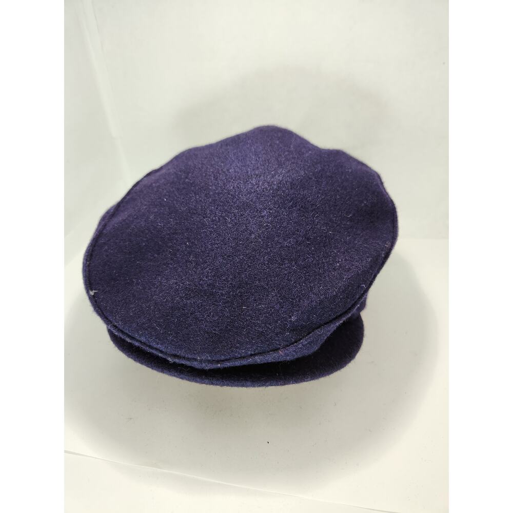 vintage Lake of the‎ Isles Wool Newsboy Cap Medium Classic Navy Red Lined Hat